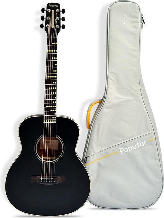 Immagine prodotto Popu Music Chitarra acustica Poputar T2 (Chitarra occidentale, Palissandro (materiale del ponte), Abete rosso (parte superiore), Mogano (materiale posteriore), Mogano (materiale laterale), Acrilonitrile butadiene stirene (ABS) (materiale della tastiera))