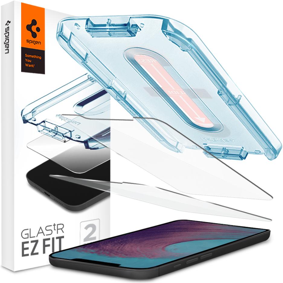 Spigen Glas tR EZ Fit(2Pack) (2 Stück, Apple iPhone 12 Pro Max), Smartphone Schutzfolie, Transparent