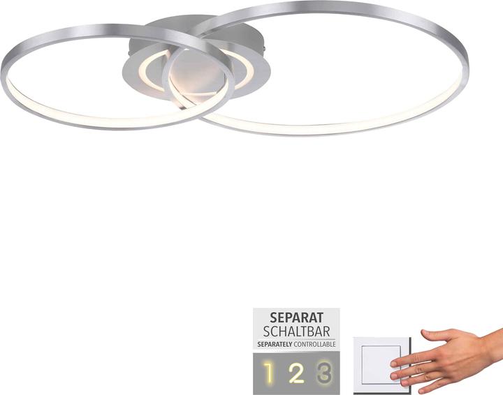 Produktbild Just Light LED-Deckenleuchte 14540-95 aluminium, 27,6 W, 3480 lm, 3000 K (3480 lm)