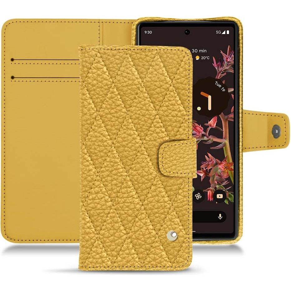 Noreve Lederschutzhülle Wallet (Google Pixel 6), Smartphone Hülle, Orange