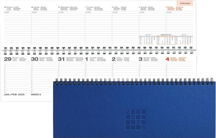 Produktbild Simplex Tisch-Querkalender Septant 30.7 x 10.5 cm, 2026, Blau (A4)
