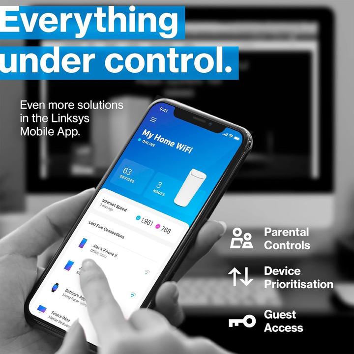 Immagine prodotto Linksys MX6202 Router WiFi Mesh Tri-Band
