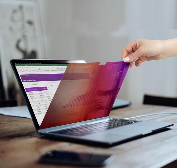 Produktbild StarTech COM 35,56cm 14Zoll MacBook Pro 21/23 Blickschutz Doppelseitiger Laptop Goldfilter mit Erhöh (14", 16:9)