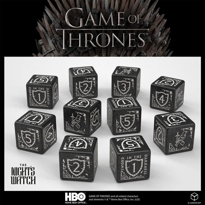 Image du produit Q Workshop Game of Thrones. Night's Watch 10xD6 Dice Set.