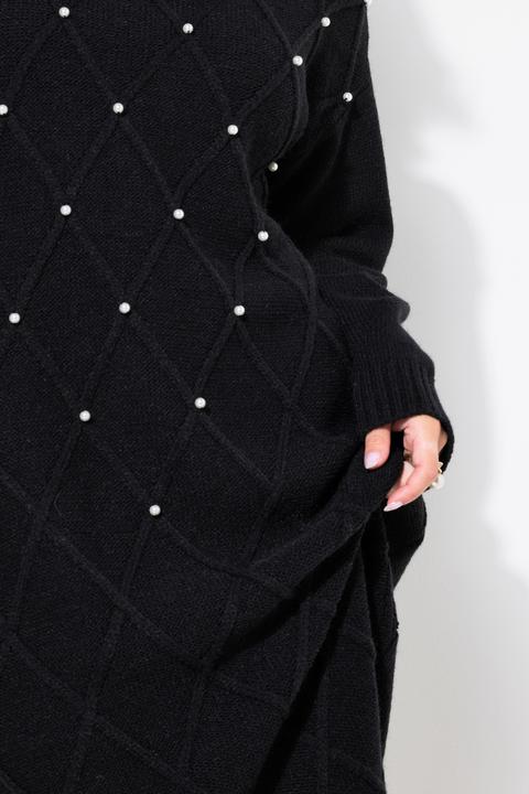 Produktbild Miamoda Strickkleid, Rhombenstruktur, Zierperlen, Langarm (54)