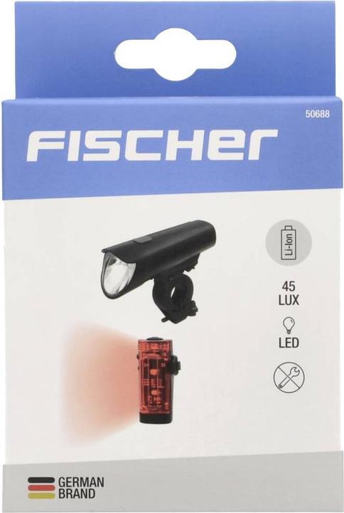 Produktbild Fischer Fahrrad-LED-Beleuchtungs-Set, 45 Lux Leuchtdauer bis zu 20 Stunden, StVZO zugelassen