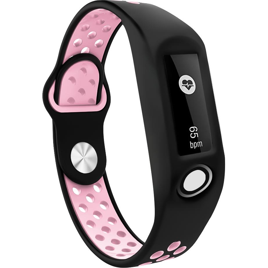 Thumbnail - Strap-it Sportarmband (Silikon), Uhrenarmband, Rosa, Schwarz, Mehrfarbig