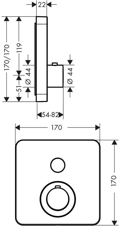 Produktbild Axor ShowerSelect Unterputz Thermostat
