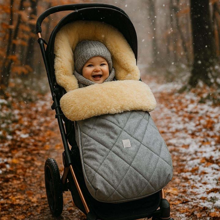 Actual product image Kaiser Baby Kaiser Lammfell Fusssack Coosy, light grey melange