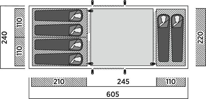 Produktbild Easy Camp Tunnelzelt Huntsville Twin 600 (Tunnelzelt, 14.20 kg, 6 Personen)