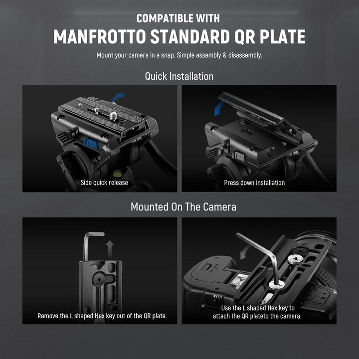 Actual product image Neewer Aluminum Alloy Monopod With Fluid Head (Metal)