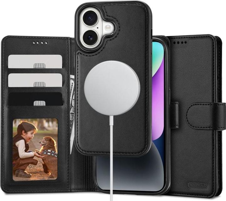 Image du produit Tech-Protect Portefeuille MagSafe avec étui pour iPhone 16 - Noir (Apple iPhone 16)