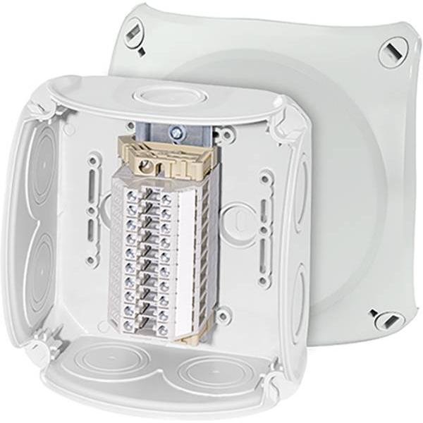 Hensel, Abzweigdose, Reihenklemmenkasten RK 0610 T 1,5-4qmm, 10 Klemmen ENYCASE Dose, Gehäuse für Montage auf der