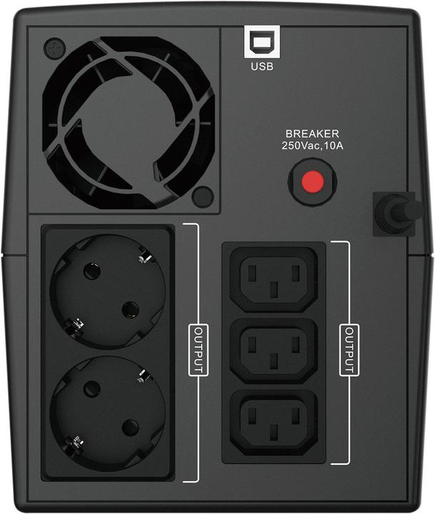 Productafbeelding Conceptronic 2 x Schuko/3 x IEC, AC, 1200 VA (720 W, Lijninteractief UPS)