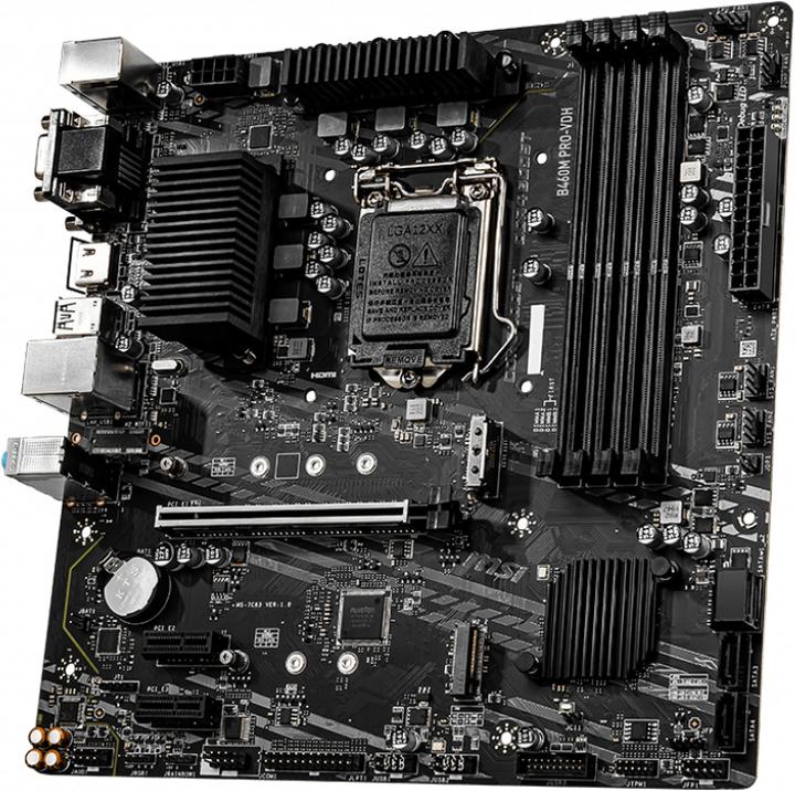 Produktbild MSI MB Pro-VDH B460,S1200,mATX,Intel (LGA 1200, Intel B460, mATX)