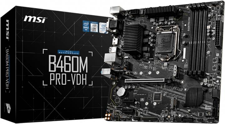 Produktbild MSI MB Pro-VDH B460,S1200,mATX,Intel (LGA 1200, Intel B460, mATX)