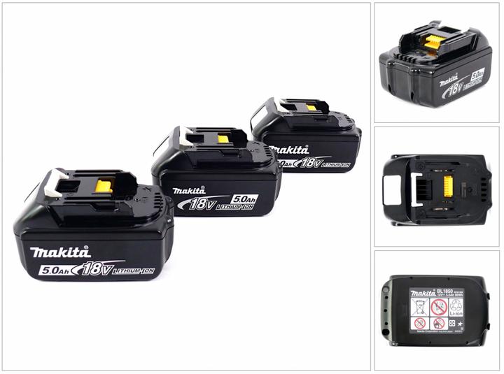 3 x Makita BL 1850 B Akku mit 5 Ah, 5000 mAh - 18 Volt