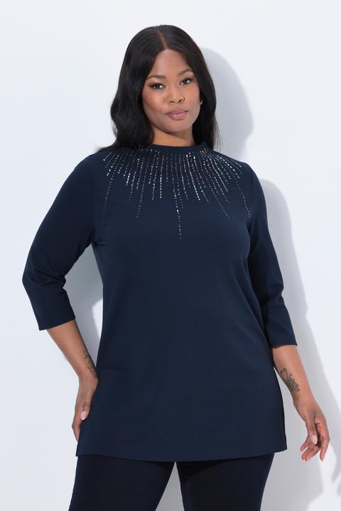 Produktbild Ulla Popken Sweatshirt, Ziersteine, A-Linie, Stehkragen, Langarm (46, 48)