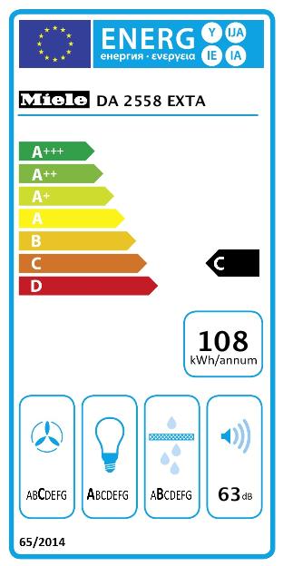 Energie-Label Miele DA2558EXTA ED (Wandhaube)