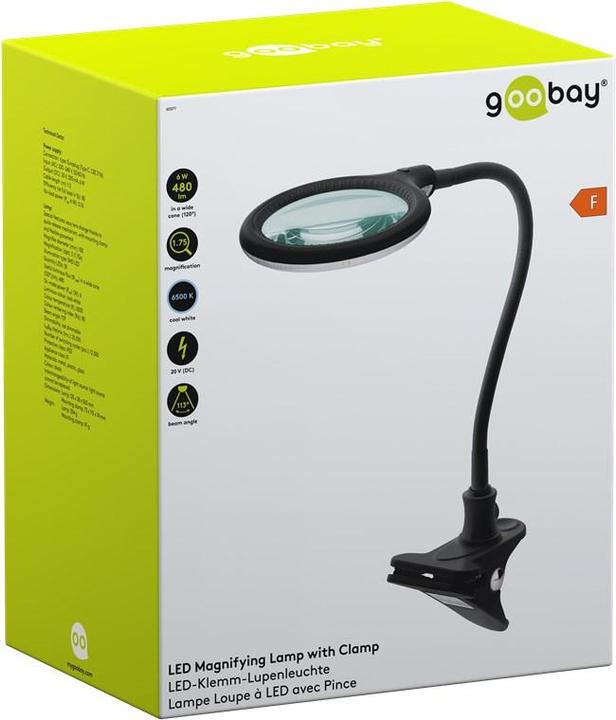 Actual product image Goobay LED clamp magnifier lamp, 6 W, black