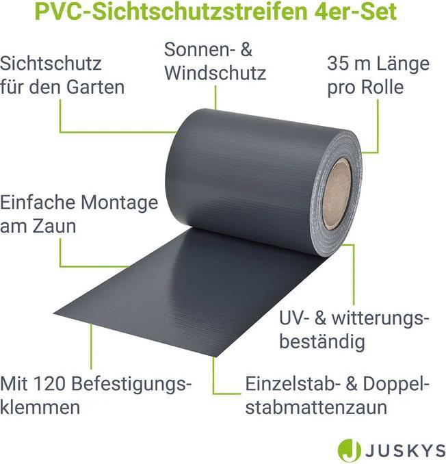Produktbild Juskys PVC Sichtschutzstreifen 4er Set
