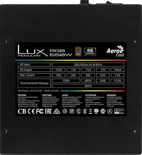 Actual product image AeroCool Lux RGB (650 W)