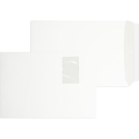 Blanke, Versandtasche + Luftpolstertasche, Versandtaschen C4 120g/qm haftklebend Fenster VE=250 Stück weiss (250 x)