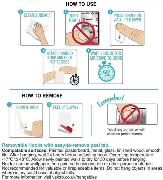 Image du produit Velcro brand VELCRO® Micro-crochets adhésifs VELCRO® 450g, 2 pcs. repositionnables blanc blanc Contenu :