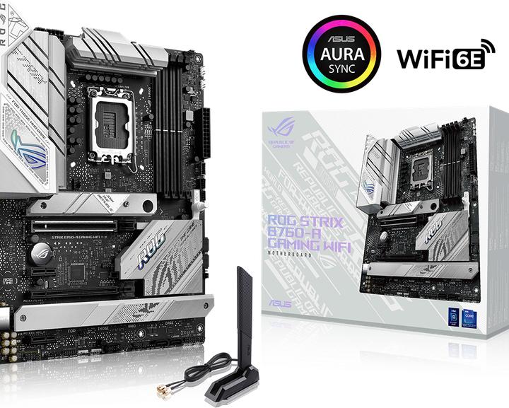 Productafbeelding ASUS MB ROG STRIX B760-A GAMING WIFI (Intel,1700,DDR5,ATX) (LGA 1700, Intel B760, ATX)
