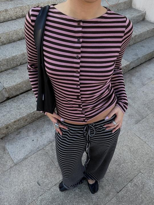 Produktbild JJXX Jxpaula Stripe Ls Cardigan Jrs Exp Ln (S)