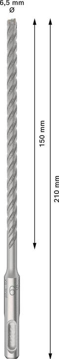Productafbeelding Bosch Professional Zubehör PRO SDS plus-5X hamerboor, 6,5 x 150 x 210 mm (6,5 millimeter)