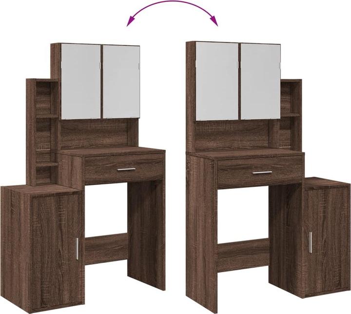 Produktbild vidaXL Schminktisch mit Schrank (80 x 35 x 132 cm)