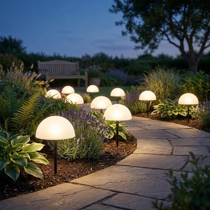 Produktbild ProGarden Stilvolle Solar-Leuchten im 10er-Set mit Farbwechsel und warmweissem LED-Licht - LED Solarlampen