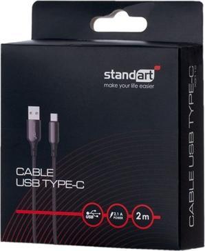 Actual product image Standart CABLE GT-XG112 USB TYPE-C 2M BLACK (2 m, USB 3.2 Gen 1, 20 W)