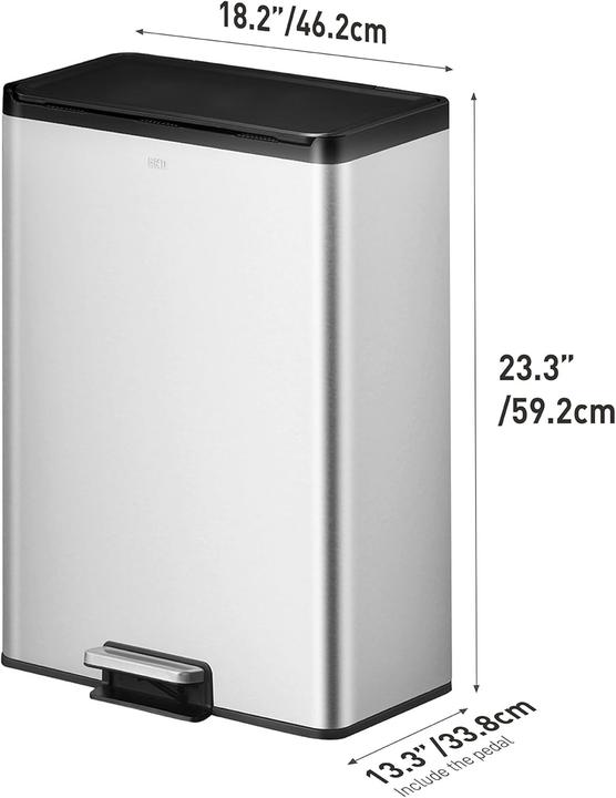 Actual product image EKO Dual Compartment Pedal Recycling Bin for Kitchen and Home (40 l)