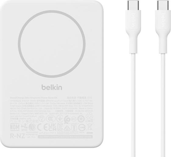 Immagine prodotto Belkin BoostCharge Slim 5000mAh mag.Powerb. 7,5W weiss BPD010hqWH (5000 mAh, 15 W)