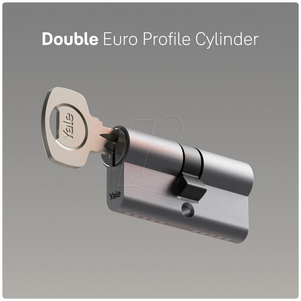 Produktbild Yale Doppelzylinder, Serie 500 plus, 3 Schlüssel, Länge 27/27, Nickel satiniert