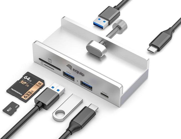 Produktbild equip USB-Hub 5-Port 3.2/C->2xUSB-C 2xUSB 3.2 5Gpbs (USB-C, 5 Ports)