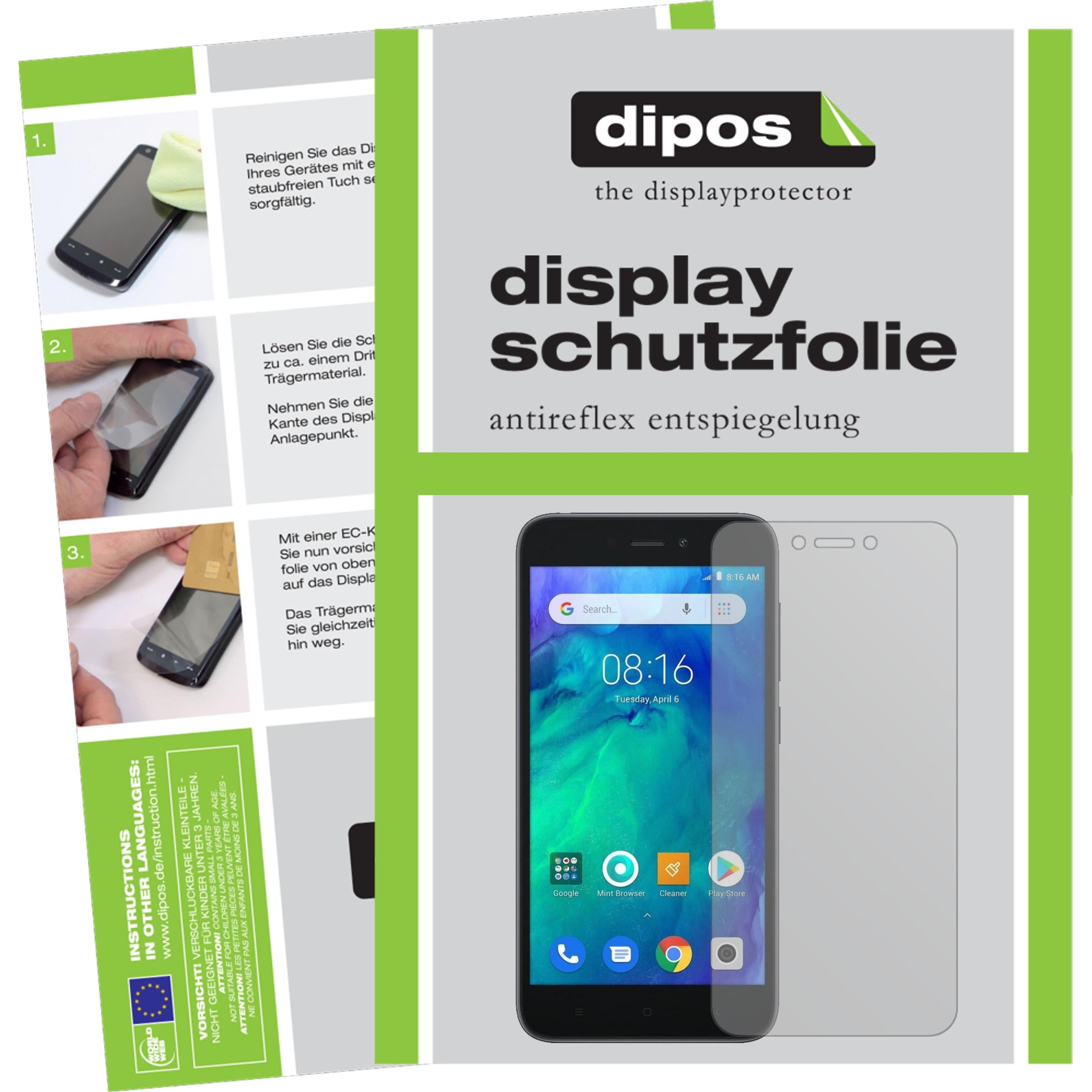 Dipos Displayschutzfolie Antireflex (2 Stück, Xiaomi Redmi Go), Smartphone Schutzfolie, Transparent