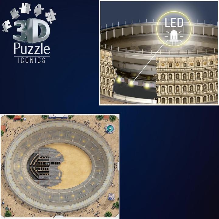 Actual product image Ravensburger 3D Iconics: Colosseum Rome - with light (216 pieces)