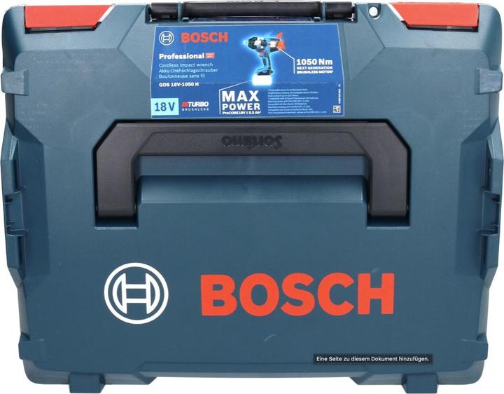 Actual product image Bosch Professional Cordless impact wrench GDS 18V-1050 H, 2 ProCORE18V 5.5Ah batteries, charger, L-BOXX