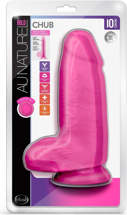 Produktbild Blush Novelties Au Naturel Chub - 10 Inch Long - Fat 3" Thick Dildo - Ultra Soft Sensa Feel Dual Den