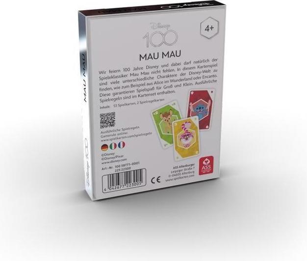 Immagine prodotto ASS Altenburg 10038771-0001 - Disney 100 - Mau Mau, per 2-4 giocatori, a partire da 5 anni (edizione DE) (Francese, 2 - 4 Giocatori)