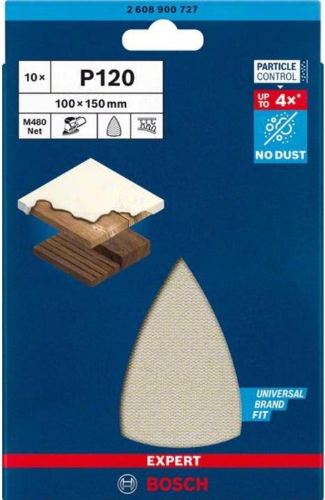 Produktbild Bosch Professional Zubehör EXPERT M480 Schleifnetz für Multischleifer 100 x 150 mm, G 120, 10-tlg. (120)