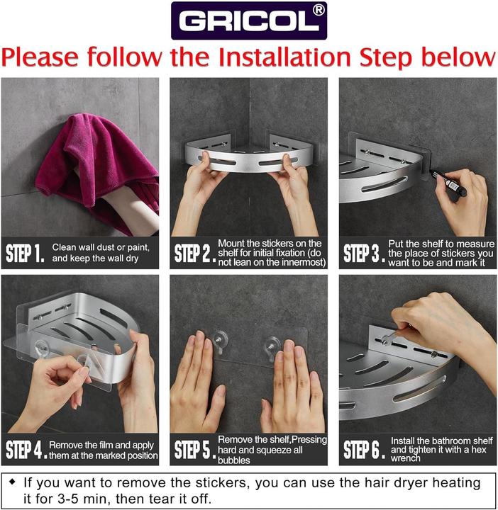 Actual product image Eck-Duschregal Set ohne Bohren (2 Stück)