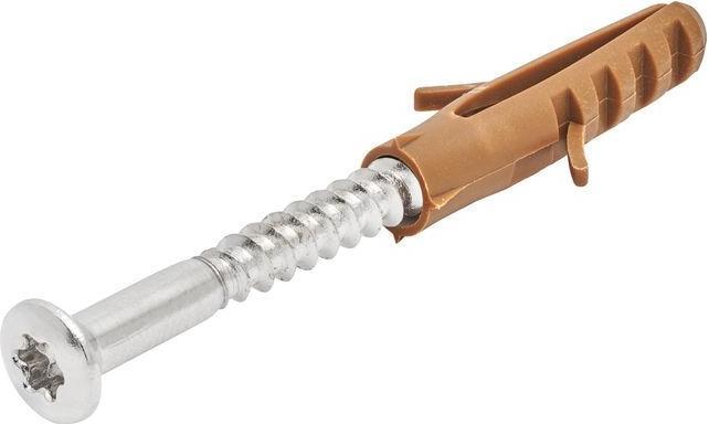 Produktbild BestaPac Fussleistenschrauben mit Dübel vernickelt 3.5x40
