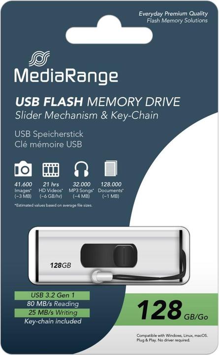 Produktbild MediaRange SuperSpeed (128 GB, USB-A)