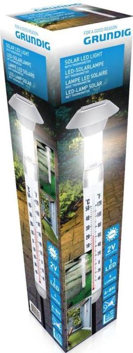 Actual product image Grundig LED Solar Light Outdoor Thermometer Earth Spike