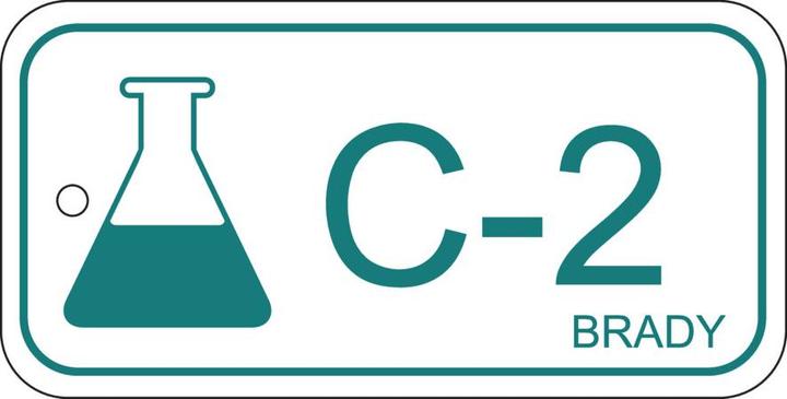 Actual product image Brady B-7527, Polypropylene Tag, Energy Source Tag - Chemicals, 75 x 38mm, Turquoise on