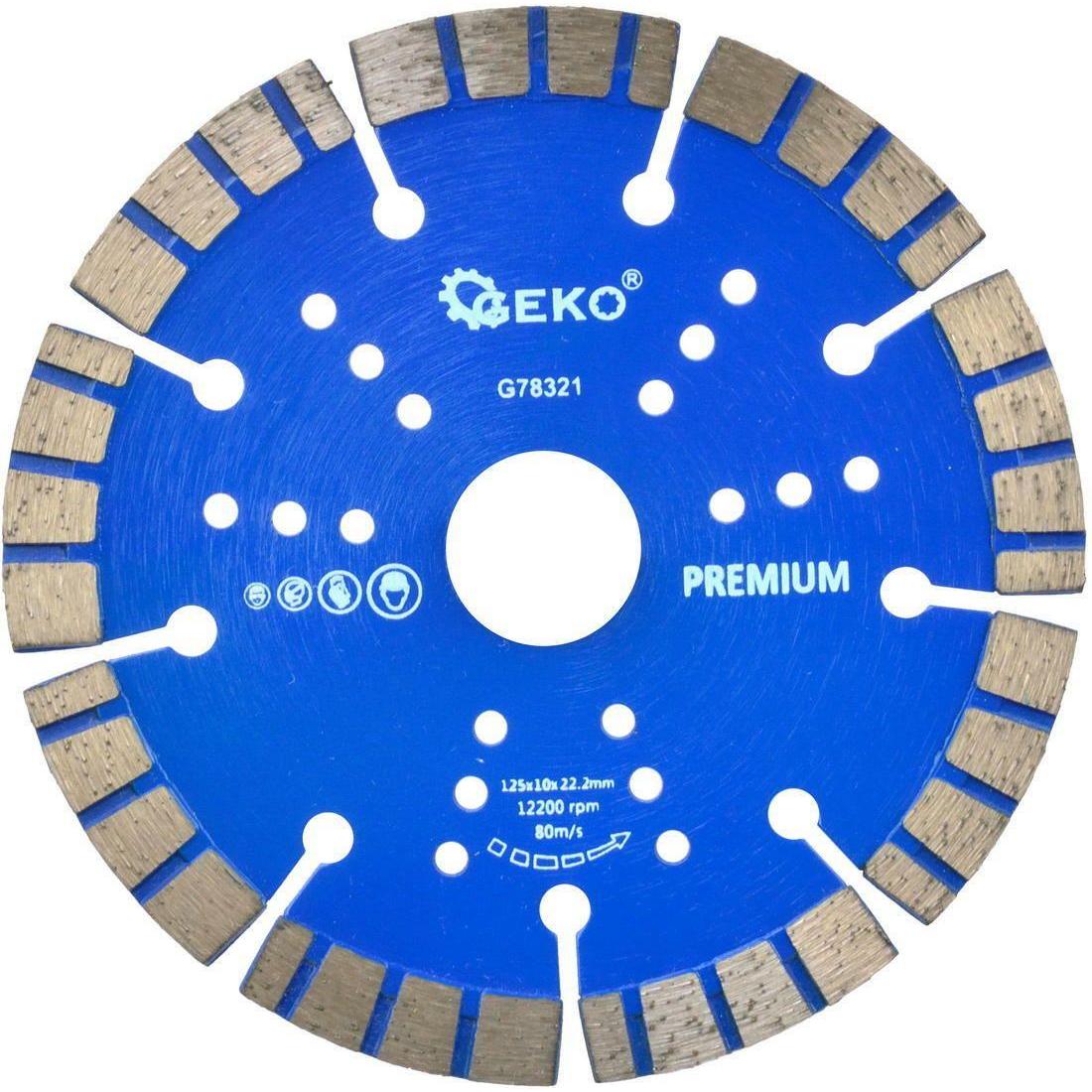 Thumbnail - GEKO, Schleifmittel, Diamant-Turbo-Segment-Trennscheibe, 125x10x22mm